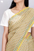 Kota Doria Saree In Floral Block Print